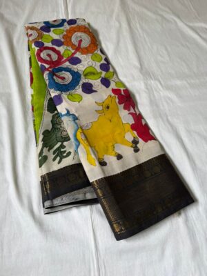 Latest Bangori Silk Sarees With Pen Kalamkari (2)