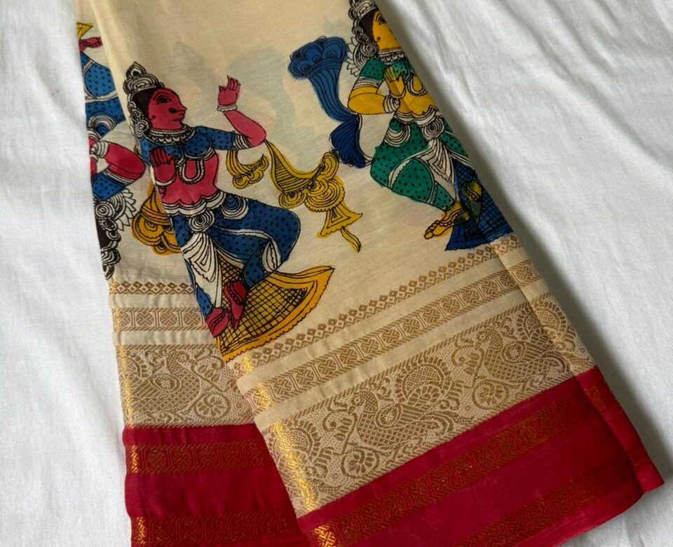 Latest Bangori Silk Sarees With Pen Kalamkari (20)