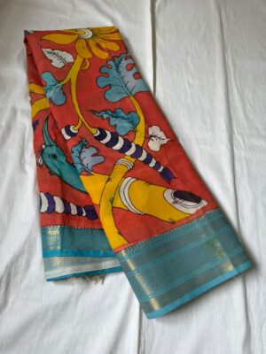 Latest Bangori Silk Sarees With Pen Kalamkari (24)