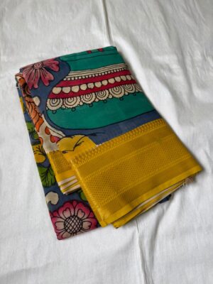 Latest Bangori Silk Sarees With Pen Kalamkari (4)