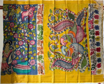 Latest Bangori Silk Sarees With Pen Kalamkari (5)