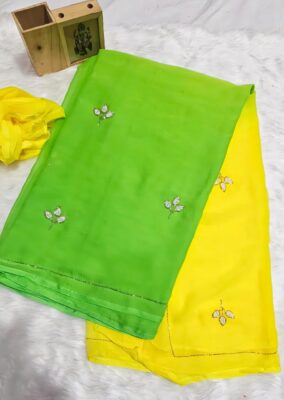 Latest Chiffon Katdana Work Sarees (14)