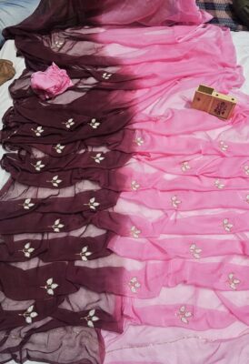 Latest Chiffon Katdana Work Sarees (16)