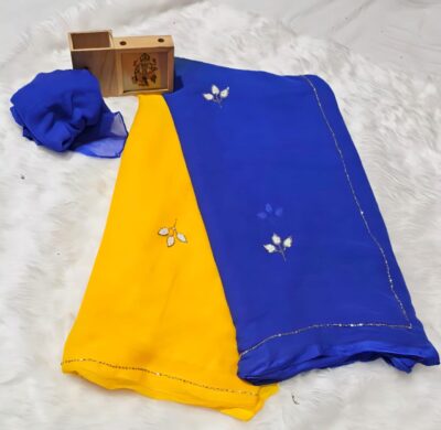 Latest Chiffon Katdana Work Sarees (19)