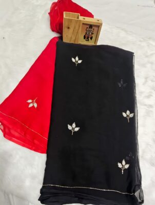 Latest Chiffon Katdana Work Sarees (20)