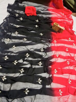 Latest Chiffon Katdana Work Sarees (21)