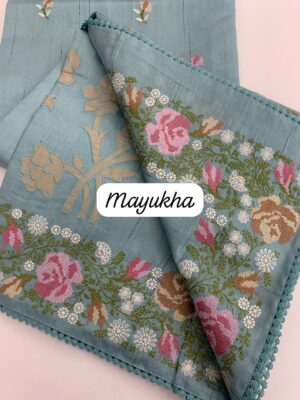 Latest Fancy Tussar Sarees With Mattee Borders (10)