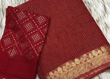 Latest Georgette Viscose Sarees With Blouse. (1)