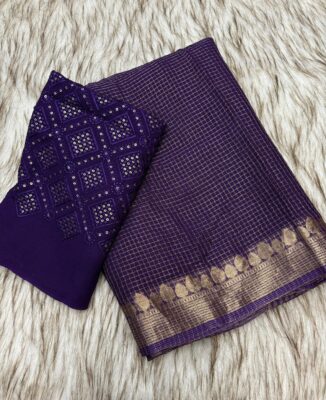 Latest Georgette Viscose Sarees With Blouse. (2)