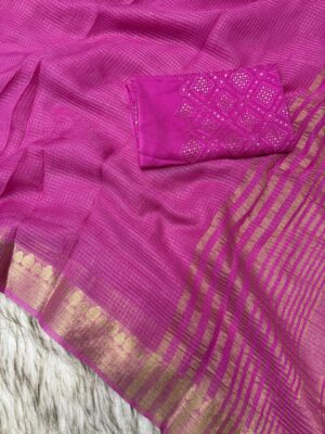 Latest Georgette Viscose Sarees With Blouse. (4)