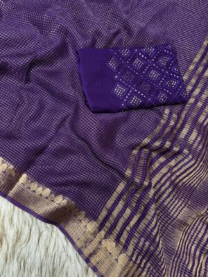 Latest Georgette Viscose Sarees With Blouse. (5)