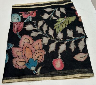 Latest Kota Tissue Sarees With Applique Work With Blouse (8)