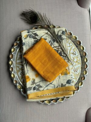 Latest Linen Silk Cotton Sarees With Blouse (11)