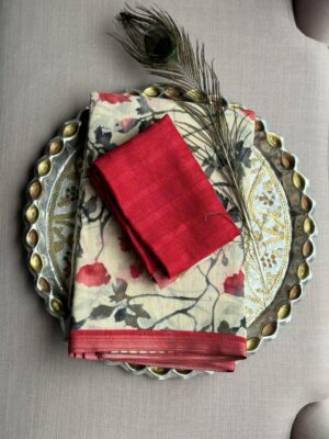 Latest Linen Silk Cotton Sarees With Blouse (8)