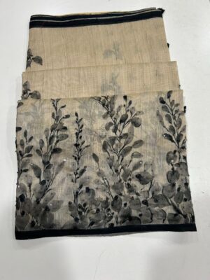 Light Weight Smart Printed Linen Chanderi Sarees (8)