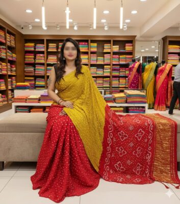 Modal Silk Bandini Sarees With Blouse (10)