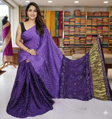 Modal Silk Bandini Sarees With Blouse (12)