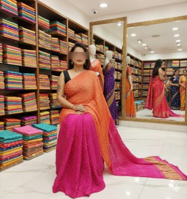 Modal Silk Bandini Sarees With Blouse (16)