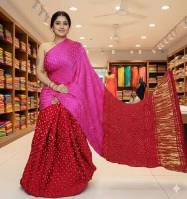 Modal Silk Bandini Sarees With Blouse (2)