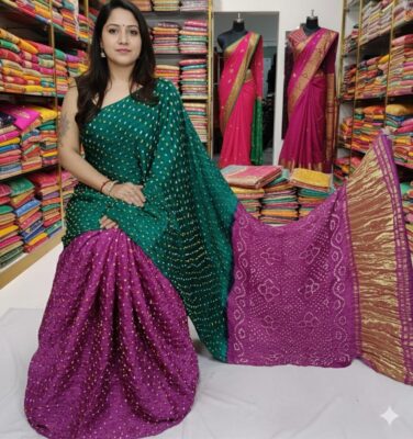 Modal Silk Bandini Sarees With Blouse (4)