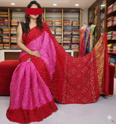 Modal Silk Bandini Sarees With Blouse (5)