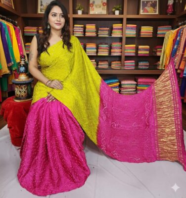 Modal Silk Bandini Sarees With Blouse (6)