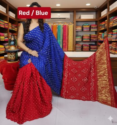 Modal Silk Bandini Sarees With Blouse (7)