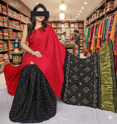 Modal Silk Bandini Sarees With Blouse (8)