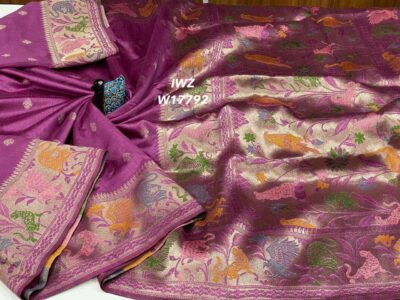 Munga Tussar Silk Jamdhani Sarees (6)