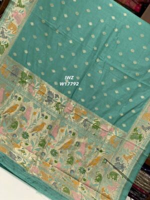 Munga Tussar Silk Jamdhani Sarees (8)