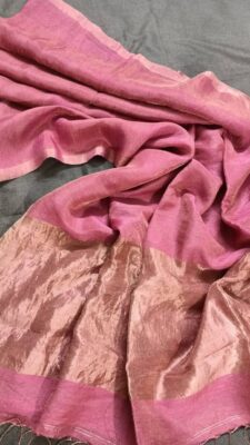 Plain Jayshree Tissue Linen Weaving Sarees With Blouse (11)