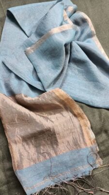 Plain Jayshree Tissue Linen Weaving Sarees With Blouse (16)