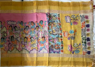 Pure Banglori Silk Hand Painted Sarees (1)