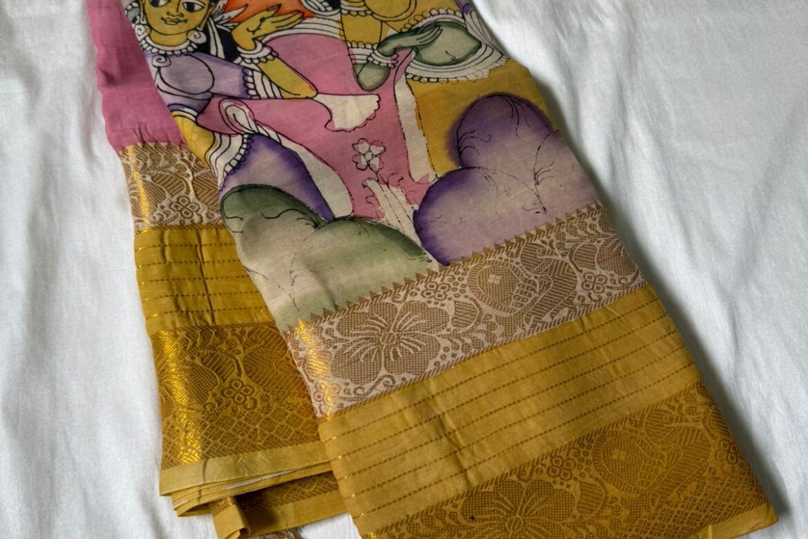 Pure Banglori Silk Hand Painted Sarees (3)