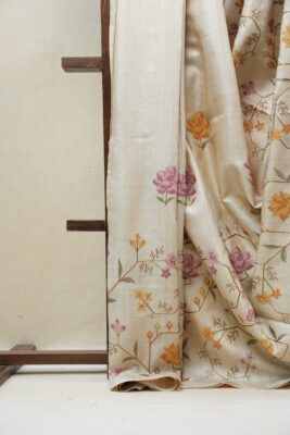 Pure Desi Tussar Sarees With Embroidary Work With Silkmark (12)