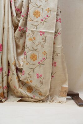 Pure Desi Tussar Sarees With Embroidary Work With Silkmark (18)