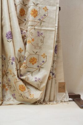Pure Desi Tussar Sarees With Embroidary Work With Silkmark (20)