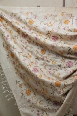 Pure Desi Tussar Sarees With Embroidary Work With Silkmark (4)