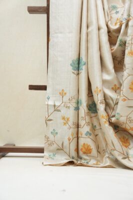 Pure Desi Tussar Sarees With Embroidary Work With Silkmark (6)