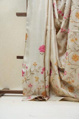 Pure Desi Tussar Sarees With Embroidary Work With Silkmark (7)