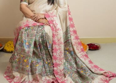 Pure Desi Tussar Silk Madhubani Hand Painted Sarees (2)