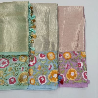 Pure Handloom Banaras Brocade Organza Tissue Sarees (16)