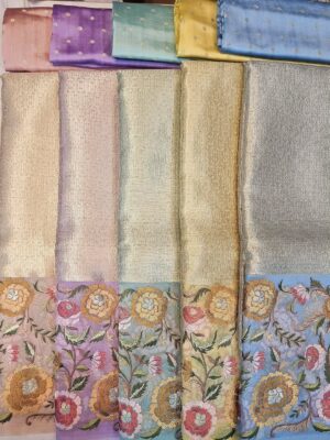 Pure Handloom Banaras Brocade Organza Tissue Sarees (7)