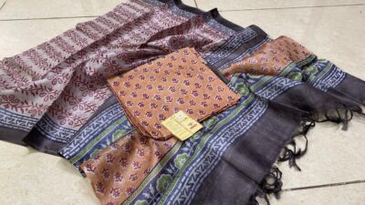 Pure Heavy Tussar Silk Dress Materials (8)