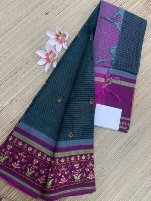 Pure Khadi Cotton Sarees With Embroidary (1)