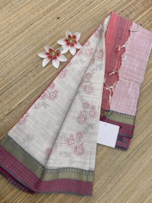 Pure Khadi Cotton Sarees With Embroidary (13)