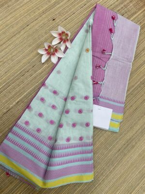 Pure Khadi Cotton Sarees With Embroidary (2)