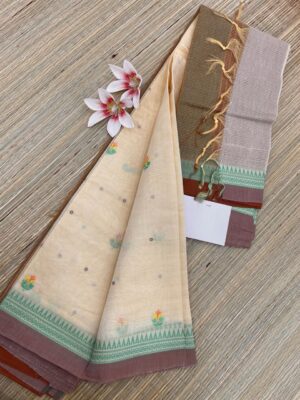 Pure Khadi Cotton Sarees With Embroidary (4)