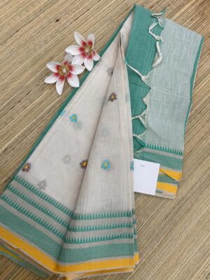Pure Khadi Cotton Sarees With Embroidary (7)