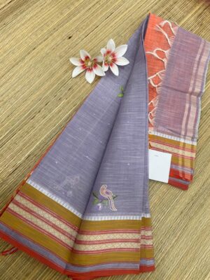 Pure Khadi Cotton Sarees With Embroidary (9)